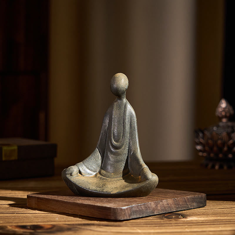 Estatua de Buddha Stones de Buda, de resina fundida con polvo de hierro y óxido, decoración - image 6