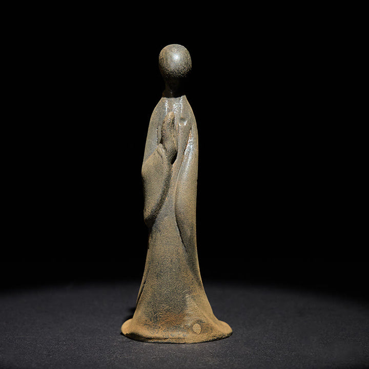 Estatua de Buddha Stones de Buda, de hierro fundido en polvo, de resina y óxido, decoración - image 1