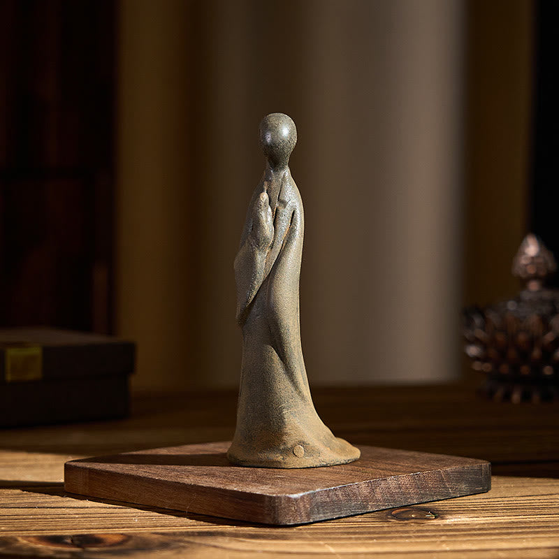 Estatua de Buddha Stones de Buda, de hierro fundido en polvo, de resina y óxido, decoración - image 4