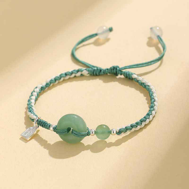 Pulsera de la suerte con hebilla de la paz de ágata aventurina verde y Buddha Stones - Aventurina verde (Circunferencia de la muñeca: 14-18 cm) - image 0