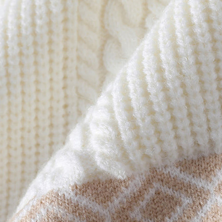 Suéter de punto étnico de manga larga para hombre con bolsillos y estampado jacquard de Buddha Stones - image 4