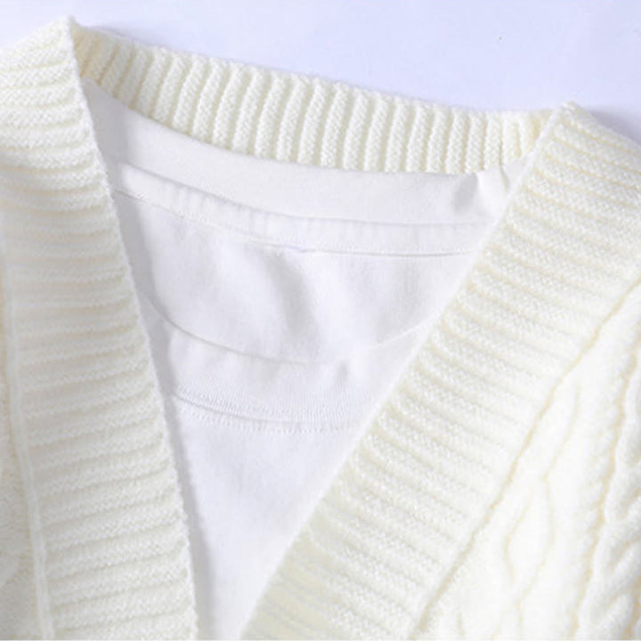 Jersey de punto étnico de manga larga para hombre con estampado de Buddha Stones y diseño jacquard, con bolsillos. - image 2