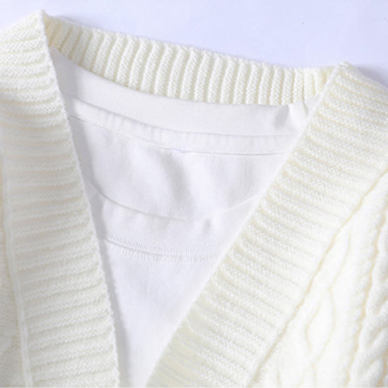 Suéter de punto étnico de manga larga para hombre con bolsillos y estampado jacquard de Buddha Stones - image 2