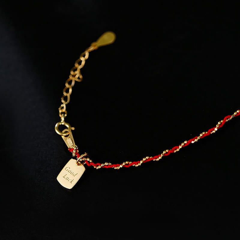 Pulsera de la suerte con hilo rojo y Buddha Stones en plata de ley 925  - image 3