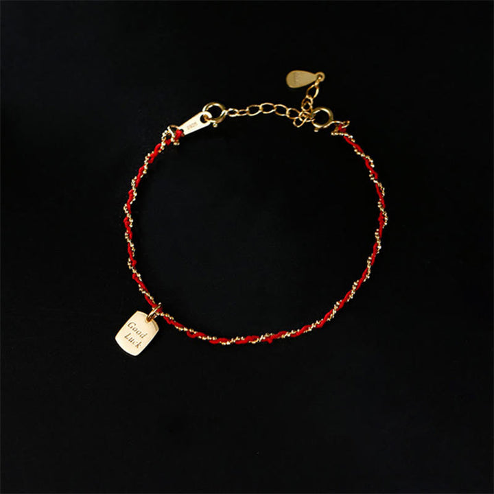 Pulsera de la suerte con hilo rojo y Buddha Stones en plata de ley 925  - Cordón rojo y plata de ley 925 (circunferencia de la muñeca: 22-26 cm) - image 0
