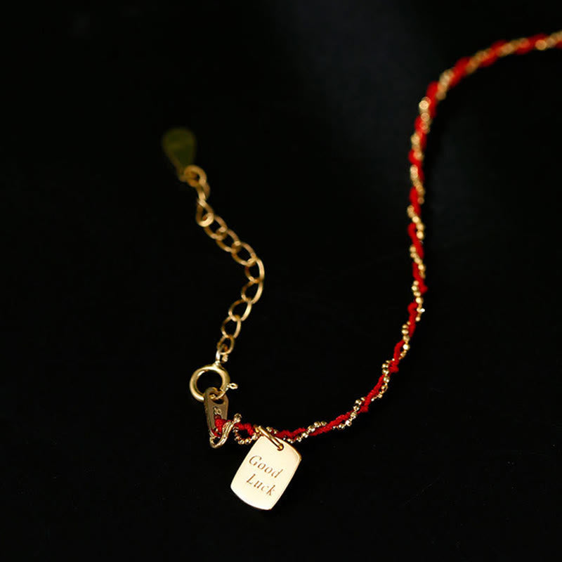 Pulsera de la suerte con hilo rojo y Buddha Stones en plata de ley 925  - image 4