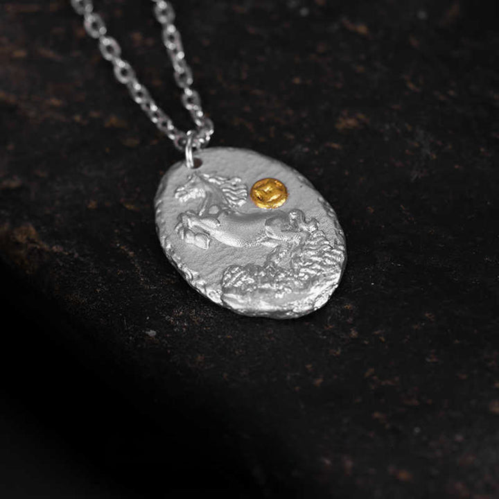 Collar con colgante de la prosperidad, de plata de ley 999, Buddha Stones , Año del Caballo, con cadena de plata de ley 925. - image 2