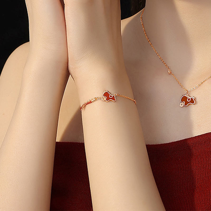 Pendientes asimétricos de protección con moneda de plata de ley 925 y Buddha Stones , con ágata roja, año del caballo. - image 23