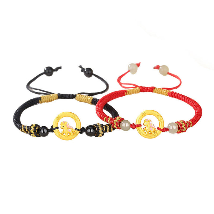 Collar con colgante de la suerte con hebilla de la paz y el personaje Fu, de plata de ley 925 con Buddha Stones y símbolo del Año del Caballo. - image 22