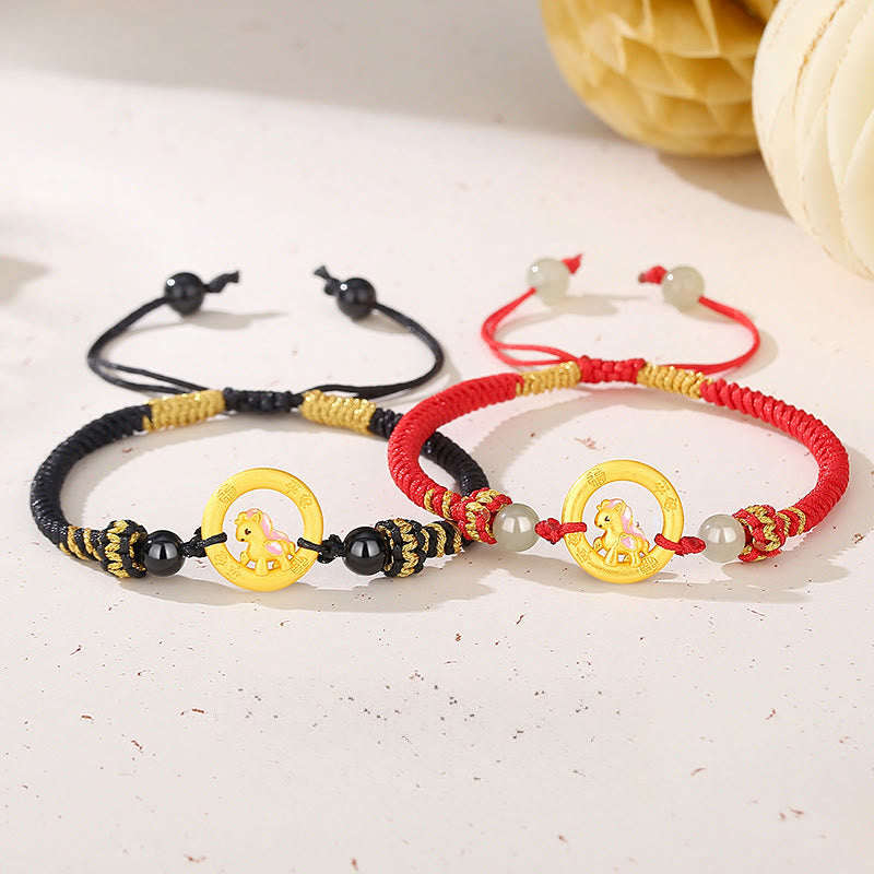 Collar con colgante de la suerte con hebilla de la paz y el personaje Fu, de plata de ley 925 con Buddha Stones y símbolo del Año del Caballo. - image 19