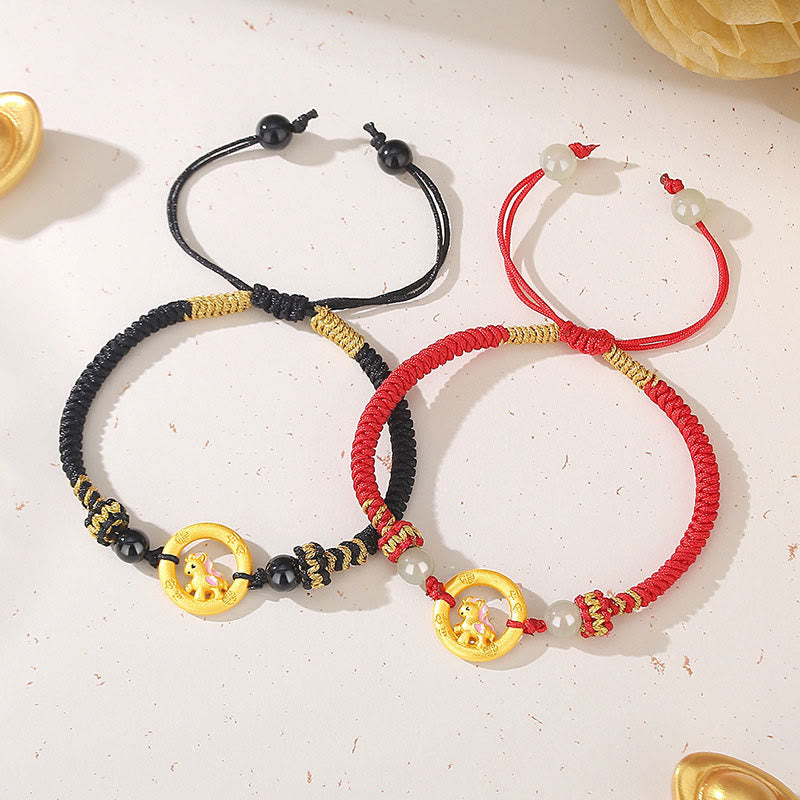 Collar con colgante de la suerte con hebilla de la paz y el personaje Fu, de plata de ley 925 con Buddha Stones y símbolo del Año del Caballo. - image 20