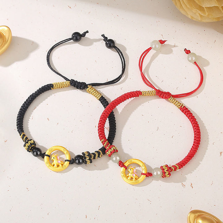 Collar con colgante de la suerte con hebilla de la paz y el personaje Fu, de plata de ley 925 con Buddha Stones y símbolo del Año del Caballo. - image 20