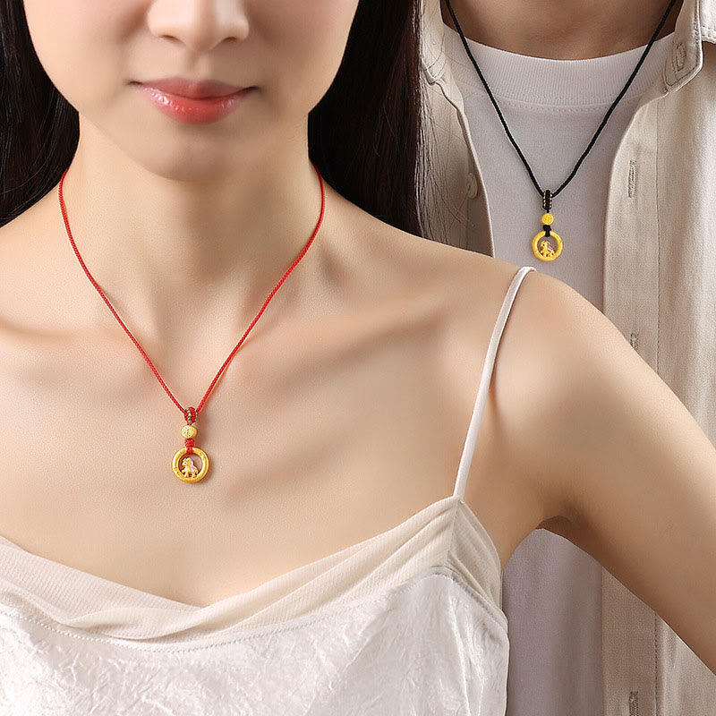 Collar con colgante de la suerte con hebilla de la paz y el personaje Fu, de plata de ley 925 con Buddha Stones y símbolo del Año del Caballo. - image 14