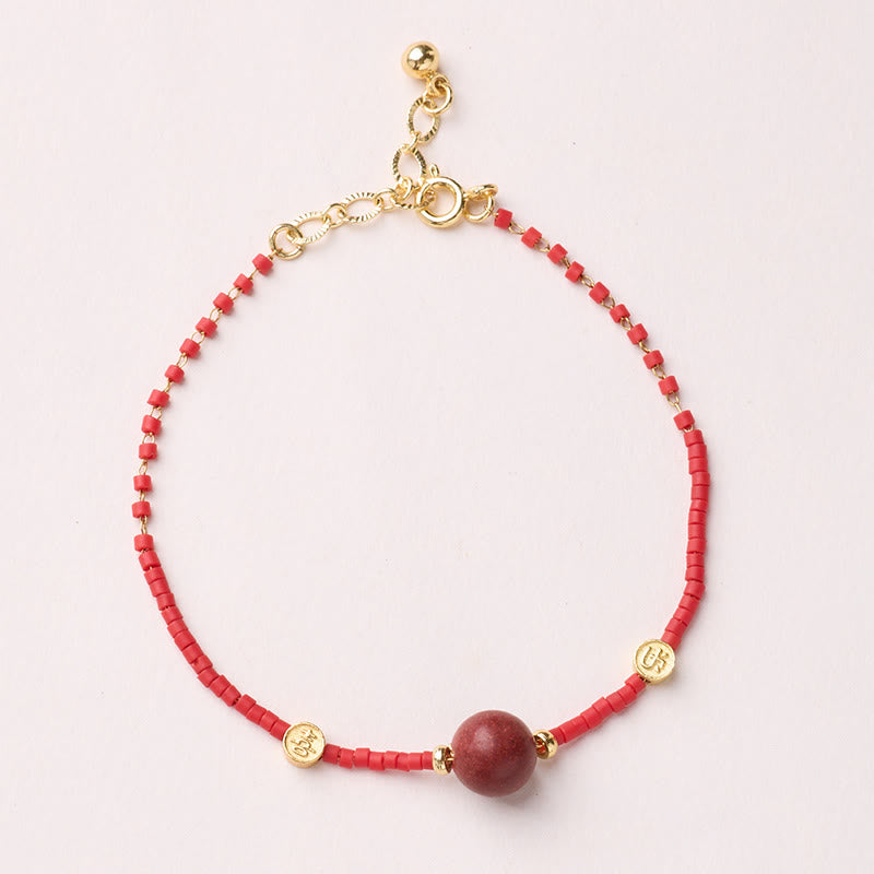 Pulsera de la prosperidad de Buda con Buddha Stones, chapada en oro y plata de ley 925, año del caballo, cristal Liuli rojo. - Pulsera de cuentas rojo oscuro - image 18