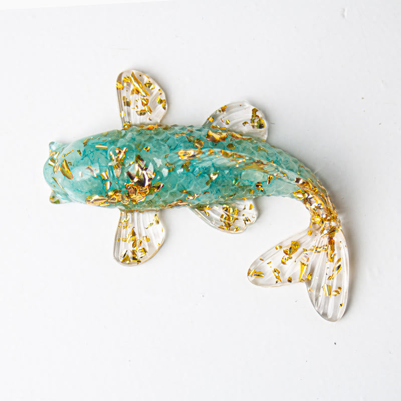 Decoración de la suerte con Buddha Stones, peces koi, cristales y resina epoxi.  - Aguamarina (60*40*20 mm) - image 22