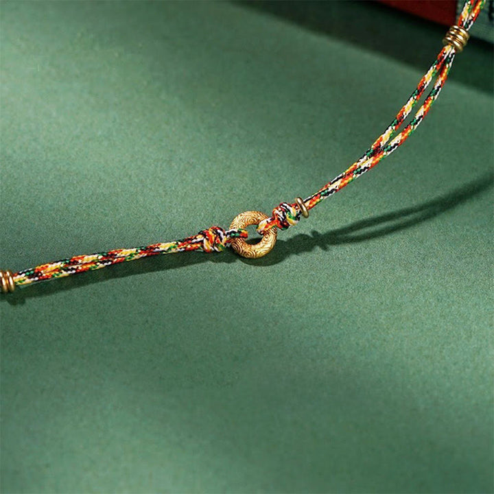 Pulsera de la fortuna multicolor para niños y adultos con hebilla de la paz hecha a mano con Buddha Stones - image 3