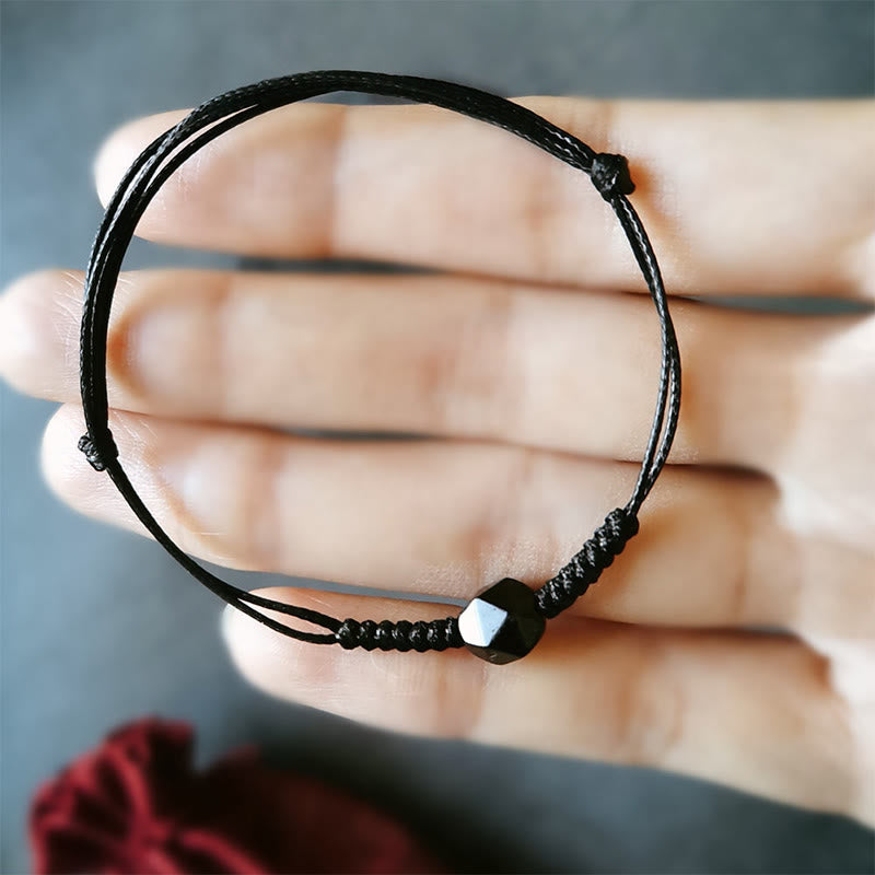 Pulsera de fuerza trenzada con hilo de obsidiana negra natural y Buddha Stones - image 6