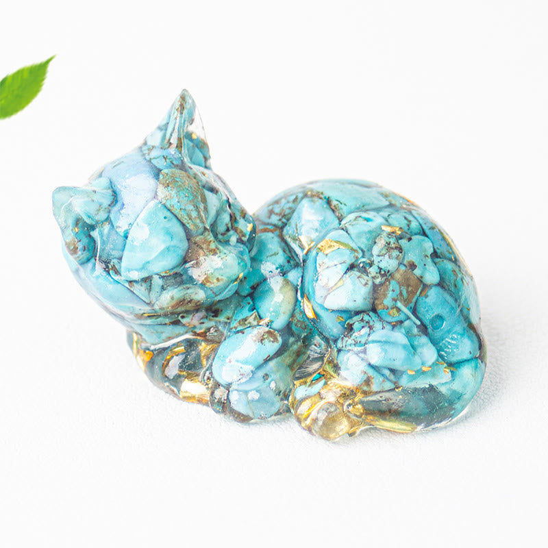 Buddha Stones, fragmento de cristal, resina epoxi, decoración pequeña con forma de gato.  - image 29