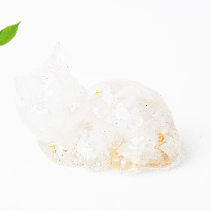 Buddha Stones, fragmento de cristal, resina epoxi, decoración pequeña con forma de gato.  - image 8