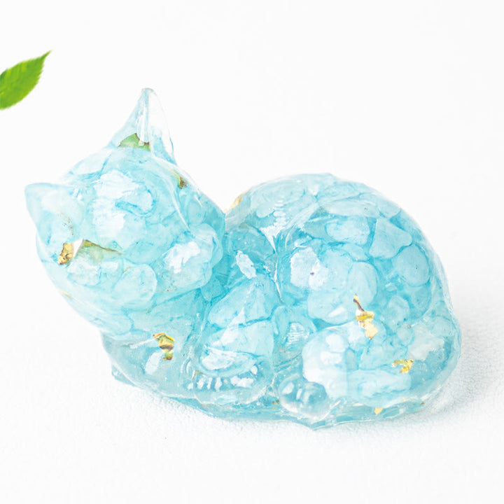 Buddha Stones, fragmento de cristal, resina epoxi, decoración pequeña con forma de gato.  - image 17