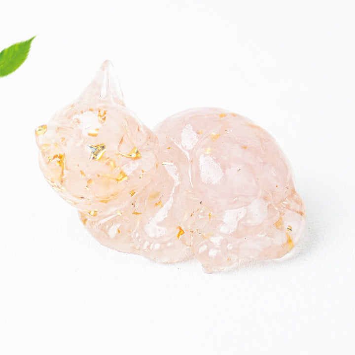 Buddha Stones, fragmento de cristal, resina epoxi, decoración pequeña con forma de gato.  - image 14