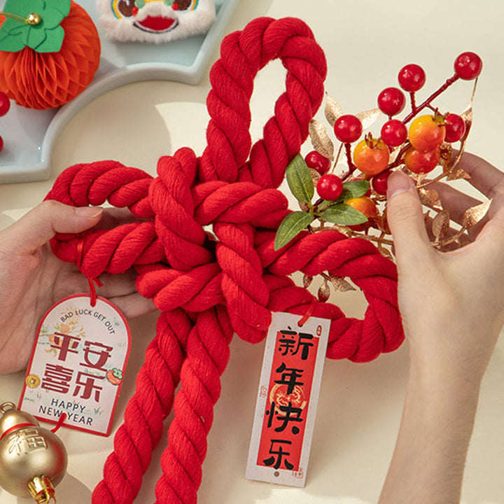 Buddha Stones Año del Caballo León Danzante Caracteres Fu Decoración de la Fortuna con Nudos Chinos - image 7