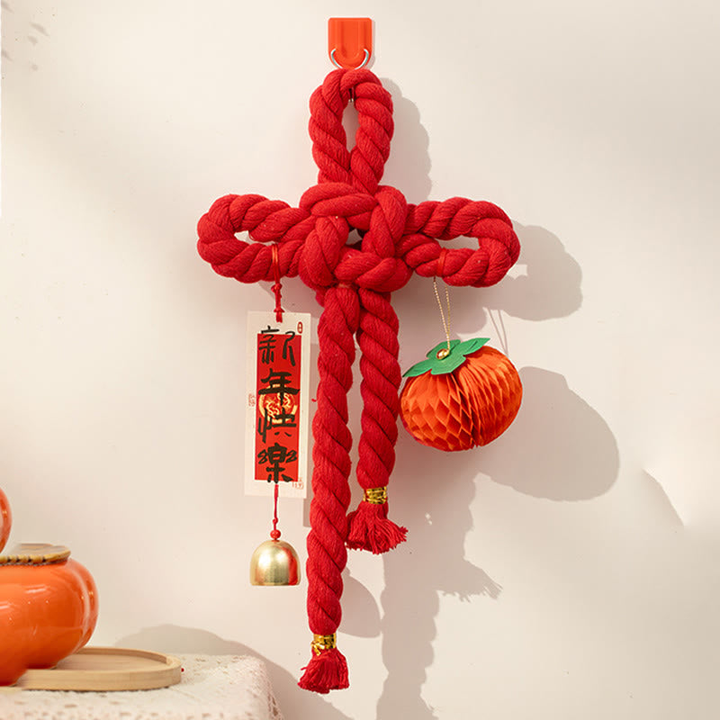 Buddha Stones Año del Caballo León Danzante Caracteres Fu Decoración de la Fortuna con Nudos Chinos - Caqui pequeño, tamaño 17 x 30 cm - image 10