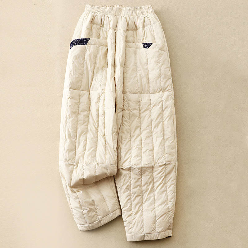 Pantalones térmicos de invierno con bolsillos para mujer Buddha Stones - Barba de maíz - US8-10，UK/AU12-14，EU40-42 (2XL) - image 0