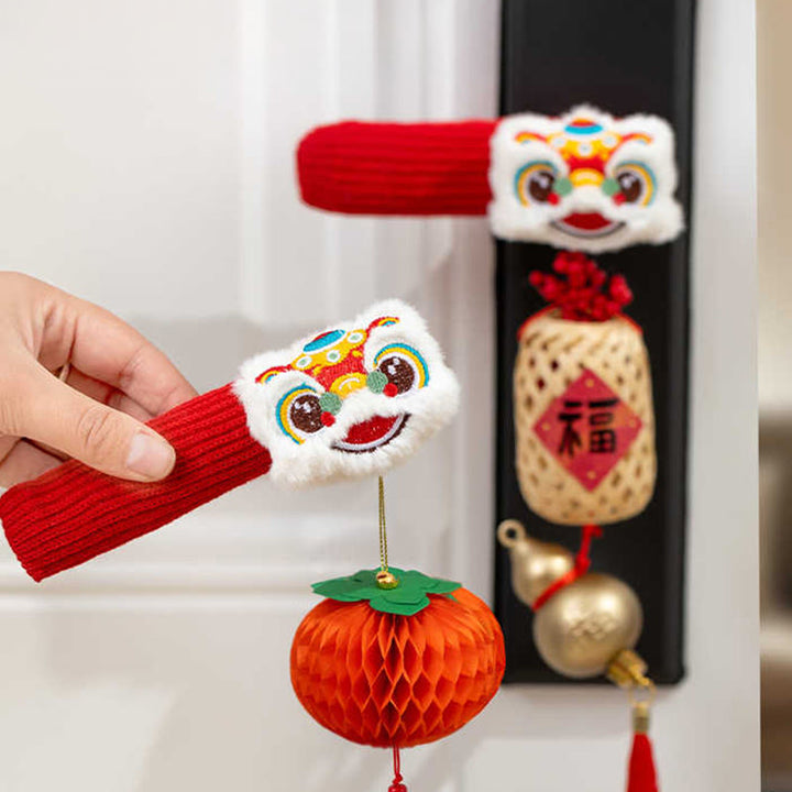 Buddha Stones Año del Caballo León Danzante Personaje Fu Manija de Puerta Decoración de Bendición - image 0