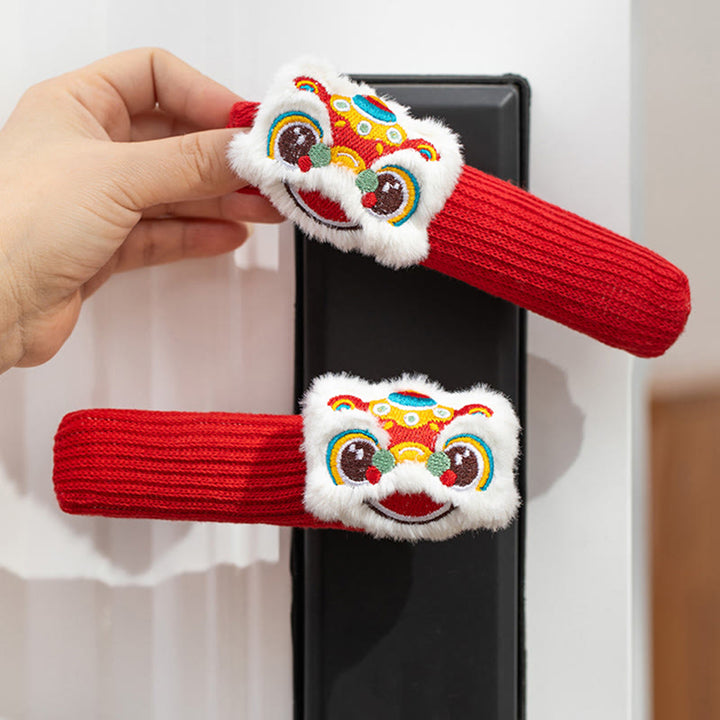 Buddha Stones Año del Caballo León Danzante Personaje Fu Manija de Puerta Decoración de Bendición - image 2