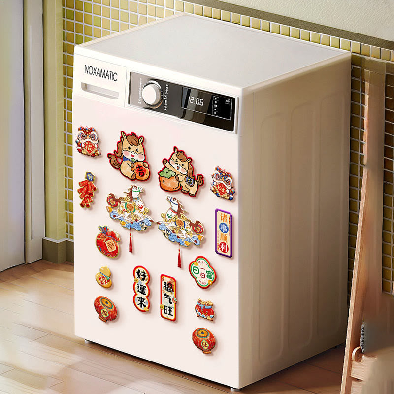 Buddha Stones Año del Caballo Imán para nevera Decoración de bendiciones para la parte trasera - image 11