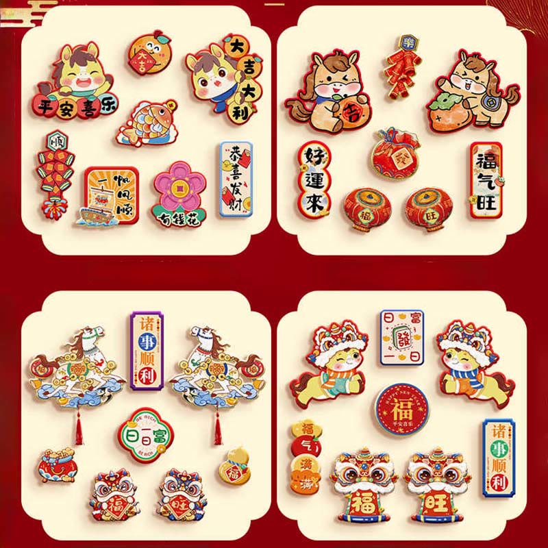 Buddha Stones Año del Caballo Imán para nevera Decoración de bendiciones para la parte trasera - image 7