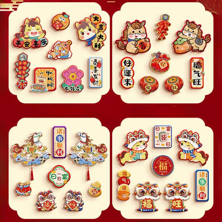 Buddha Stones Año del Caballo Imán para nevera Decoración de bendiciones para la parte trasera - image 7