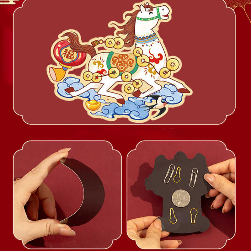 Buddha Stones Año del Caballo Imán para nevera Decoración de bendiciones para la parte trasera - image 20