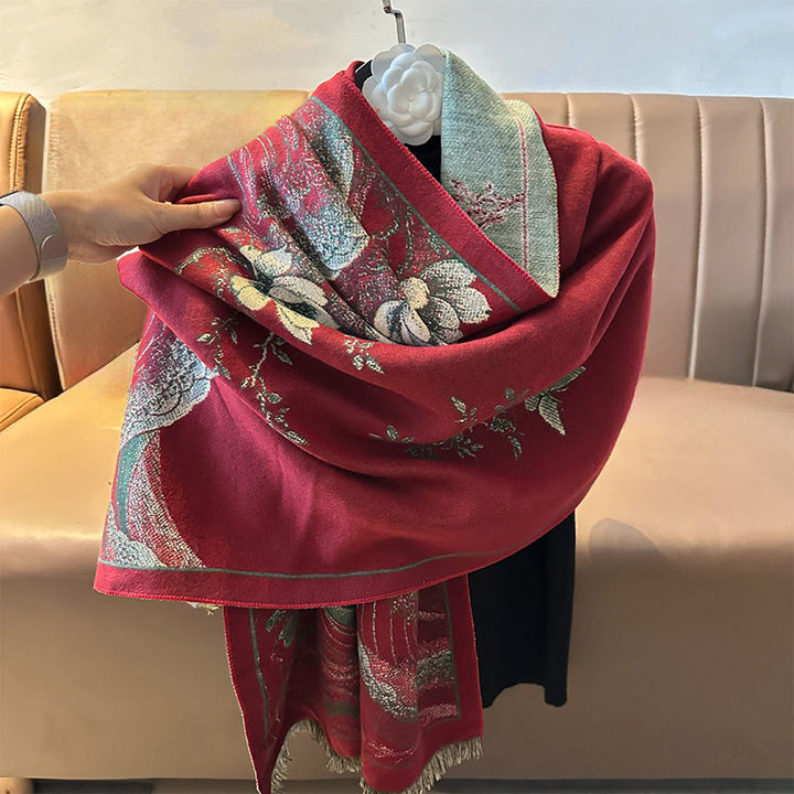 Bufanda suave con borlas, estampado de flores de loto, olas del océano y Buddha Stones. - image 7