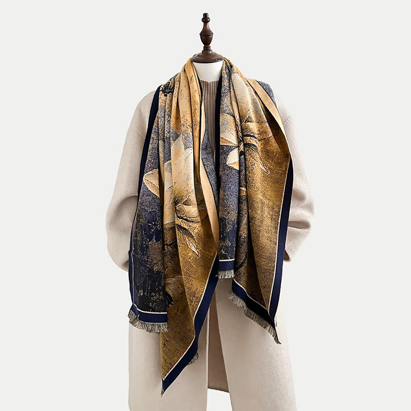 Bufanda/chal suave con estampado de mariposas y magnolias de invierno con Buddha Stones - image 7