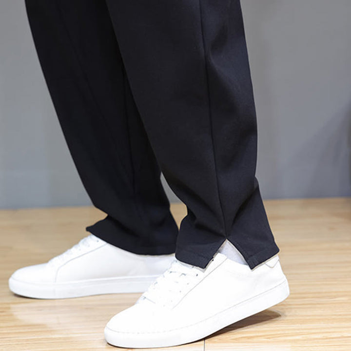 Pantalones de lino y algodón para hombre, de color liso, con forro polar y estampado de Buddha Stones, con bolsillos. - image 20