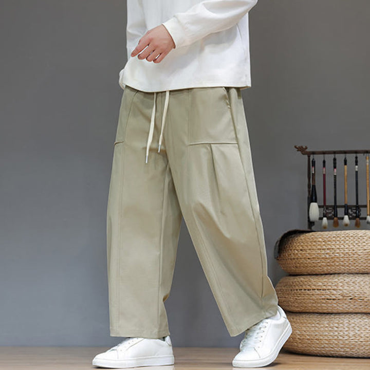 Pantalones bombachos cortos de algodón de color liso para hombre con estampado de Buddha Stones y bolsillos. - image 2