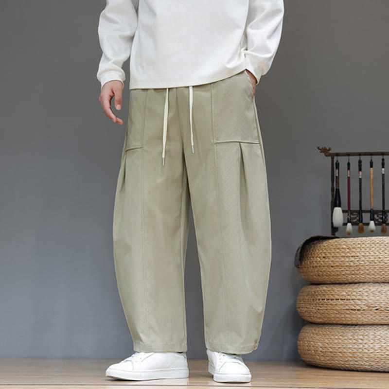 Pantalones bombachos cortos de algodón de color liso para hombre con estampado de Buddha Stones y bolsillos. - image 7
