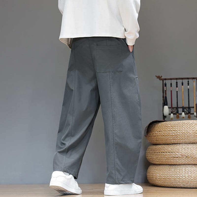 Pantalones bombachos cortos de algodón de color liso para hombre con estampado de Buddha Stones y bolsillos. - image 14