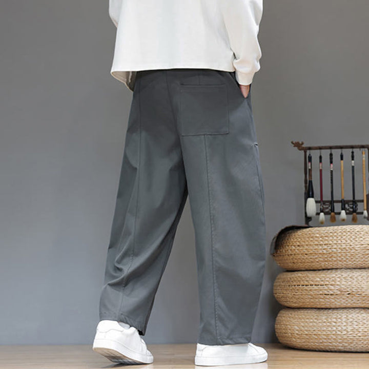 Pantalones bombachos cortos de algodón de color liso para hombre con estampado de Buddha Stones y bolsillos. - image 14