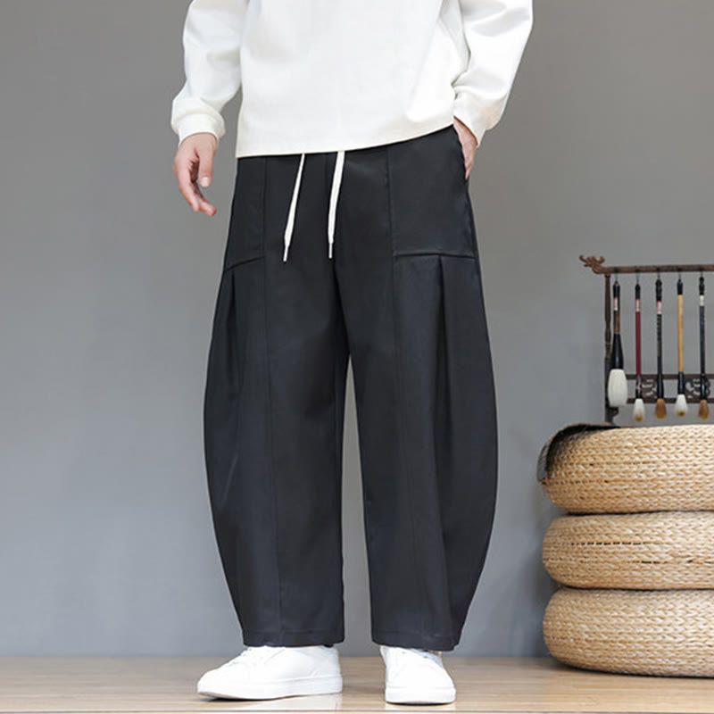 Pantalones bombachos cortos de algodón de color liso para hombre con estampado de Buddha Stones y bolsillos. - image 26