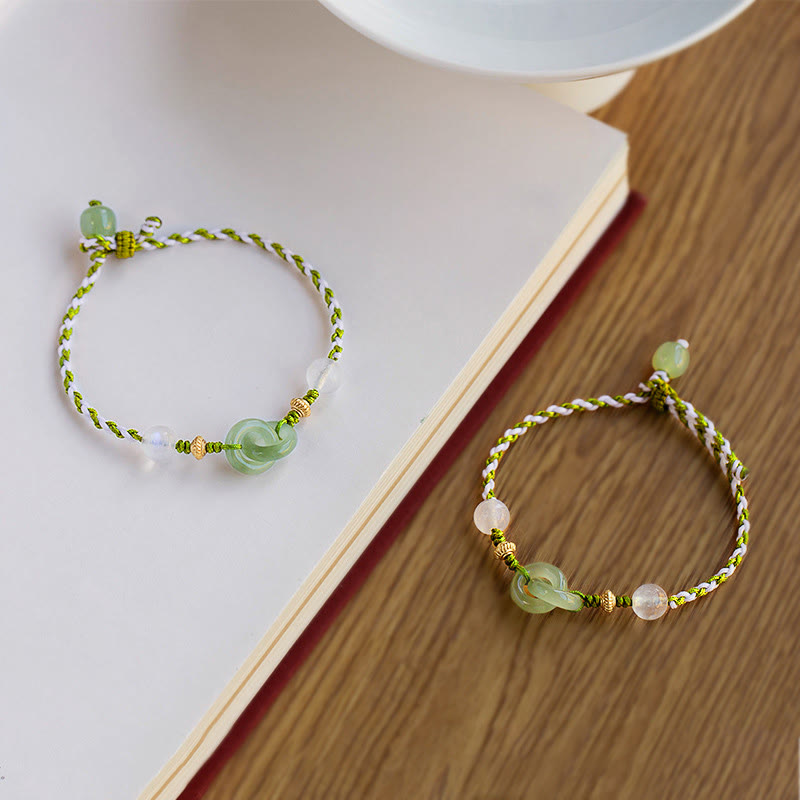 Pulsera de la paz con hebilla de cuerda trenzada y Buddha Stones, símbolo de amor y calma - image 1