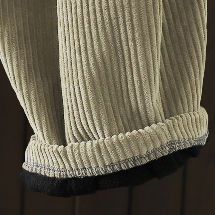 Pantalones harén Buddha Stones de invierno para mujer, de pana lisa, de algodón, de cintura alta, forrados con vellón y bolsillos - image 21