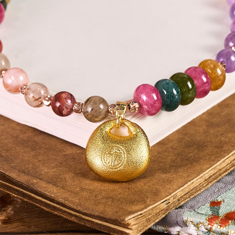 Llavero colgante para teléfono con Buddha Stones, colorido personaje Fu, amatista y cristal Super Seven. - image 1