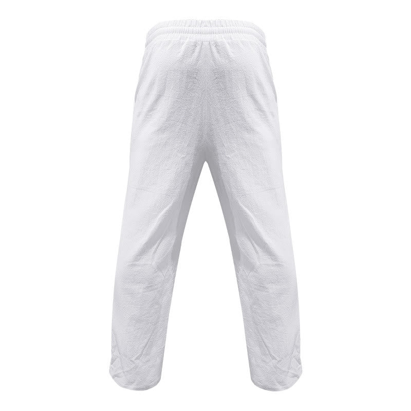 Pantalones casuales de algodón con botones y bolsillos para hombre , de Buddha Stones - image 1