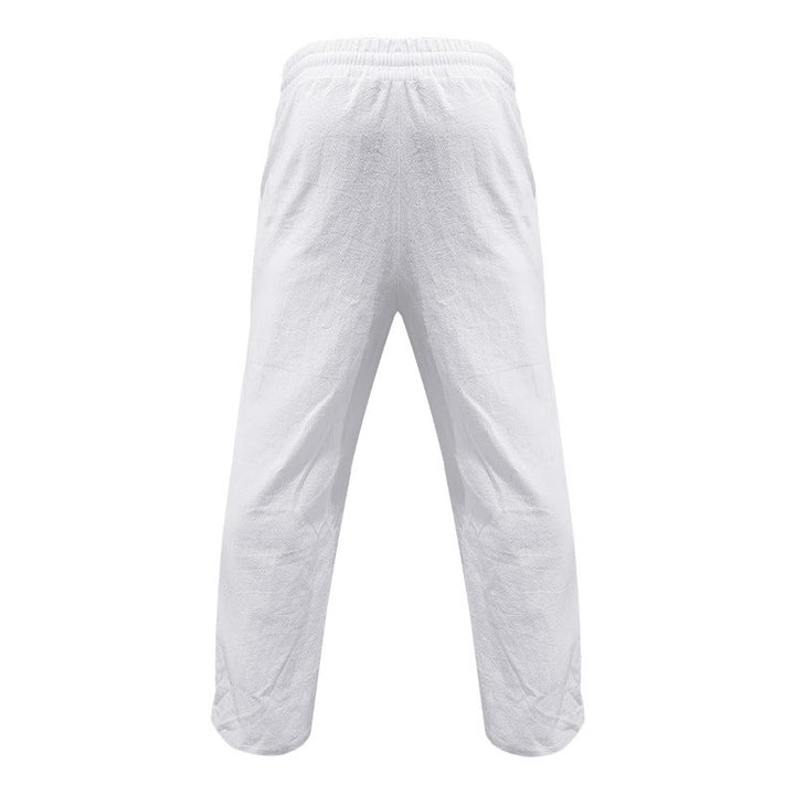 Pantalones casuales de algodón con botones y bolsillos para hombre , de Buddha Stones - image 1