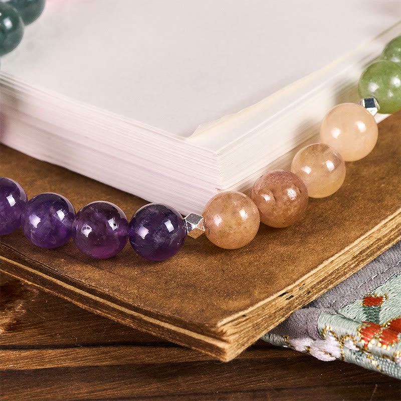 Llavero colgante para teléfono con cuentas de amatista natural de 8 mm y Buddha Stones. - image 2