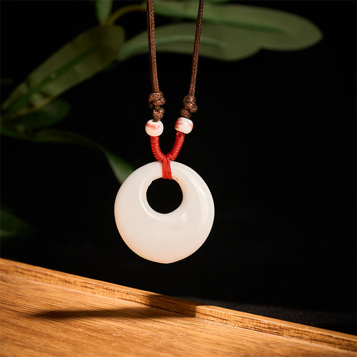 Collar de cerámica con símbolo de loto, peonía étnica, flores de melocotón y piedras de Buddha Stones, colgante de iluminación. - image 25