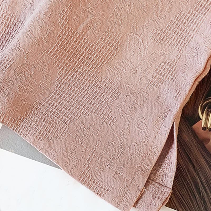 Camisa de manga larga para mujer con cuello mandarín, jacquard y botones chinos con diseño de piedras de Buda y estampado de Buddha Stones. - image 28